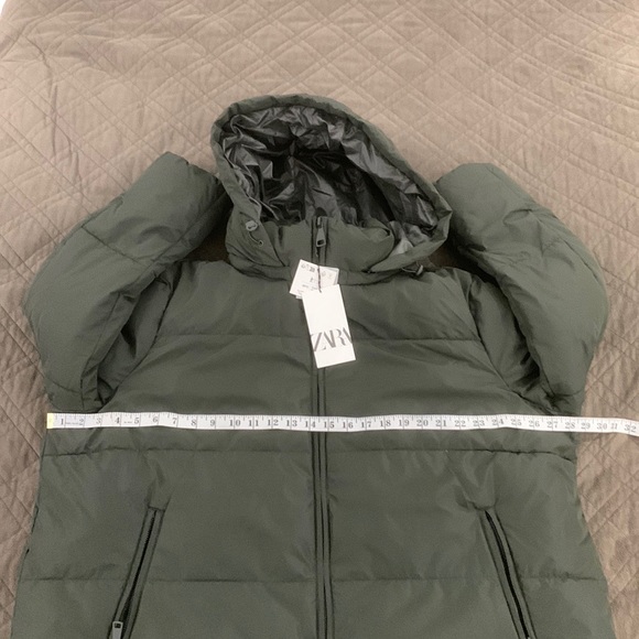Zara NWT Water and Wind Protection Khaki Longline Hooded Anorak - Picture 10 of 17